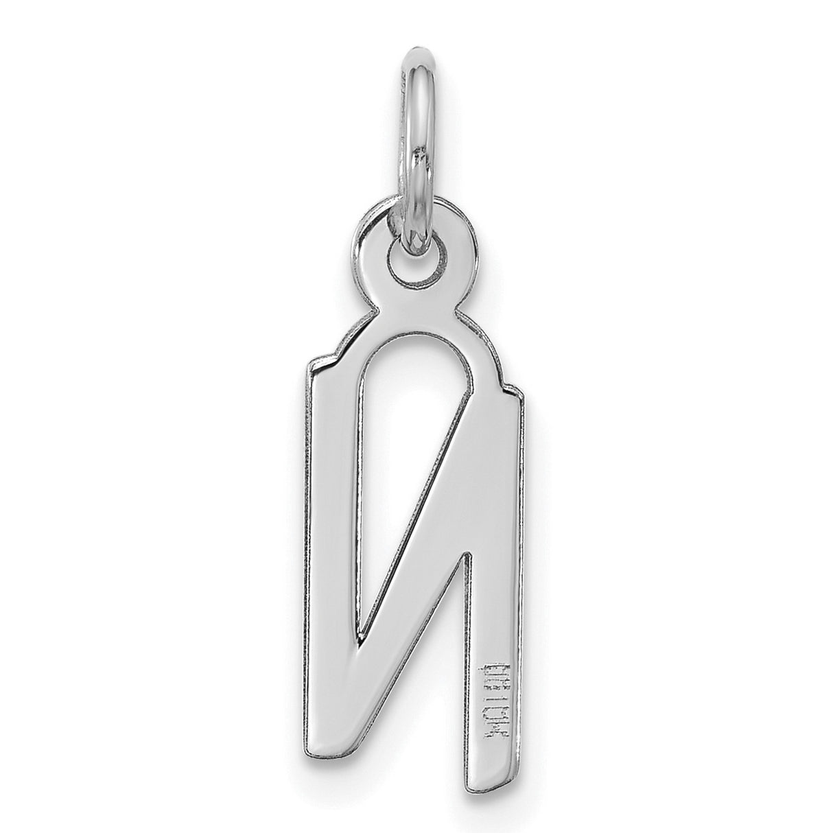 10k White Gold Pendant, Arabic Nun Christian Faith Symbol for Men or Women