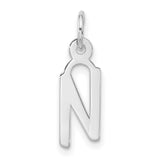 10k White Gold Pendant, Arabic Nun Christian Faith Symbol for Men or Women