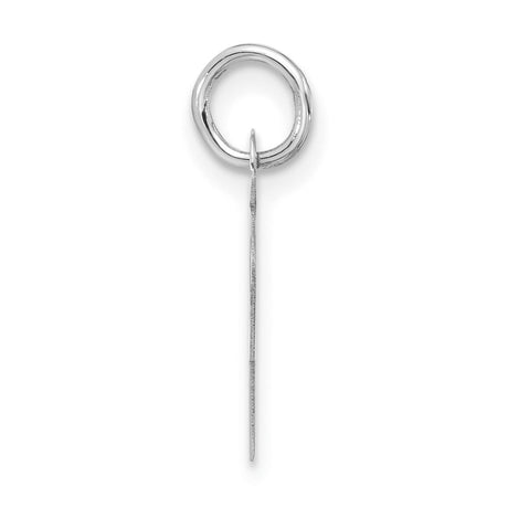 10k White Gold Letter P Pendant Charm, Polished Lowercase Initial for Women or Unisex