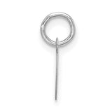 10k White Gold Letter C Script Pendant Charm, Cursive Initial Design for Women or Unisex Wear