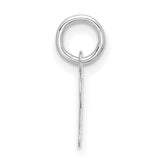 10k White Gold Script Letter C Pendant, Polished Cursive Initial Charm for Women