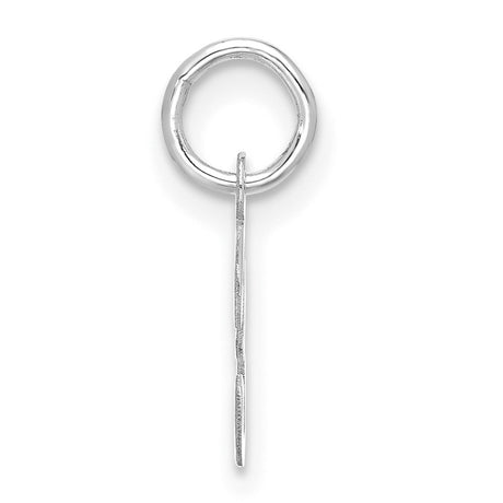 10k White Gold Initial F Pendant Charm, Script Letter Design for Women or Unisex Wear