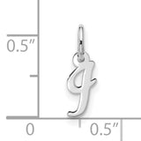 10k White Gold Initial J Pendant, Script Letter Charm, Dainty Monogram Jewelry for Women