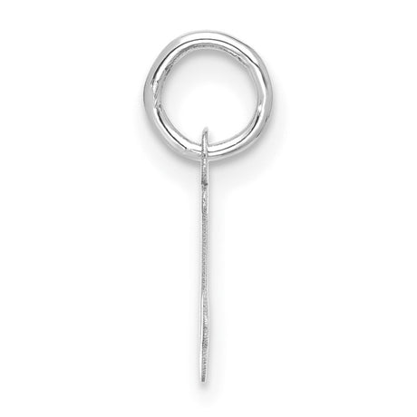 10k White Gold Initial Pendant Charm, Script Letter J, Polished Monogram Jewelry for Women