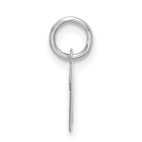 10k White Gold Virgo Zodiac Pendant, Polished Script Symbol, Astrology Jewelry for Women or Unisex