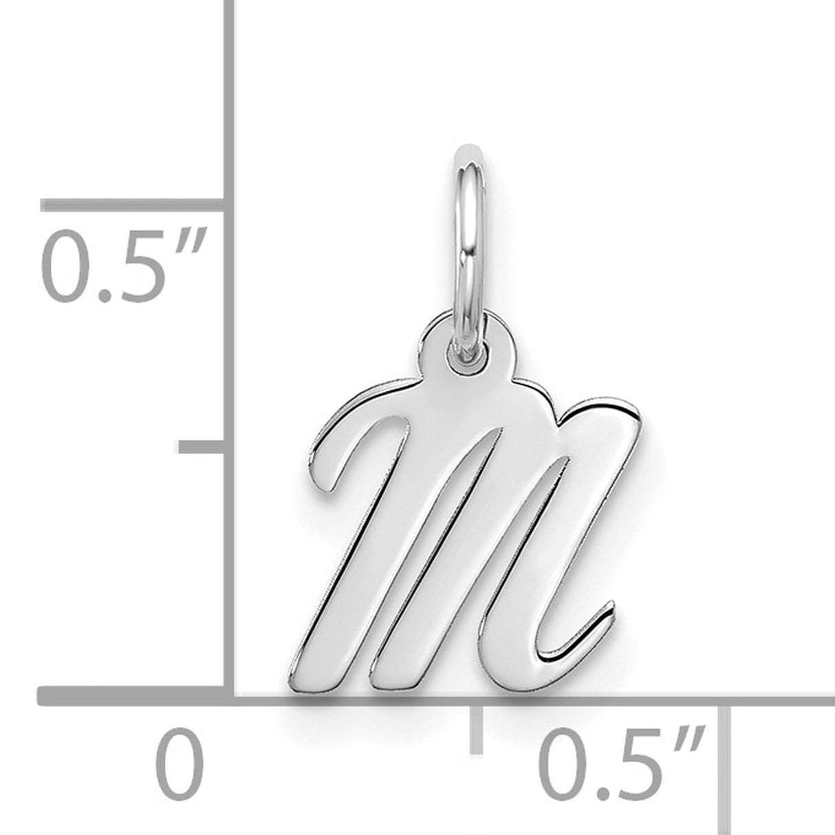 10k White Gold Virgo Zodiac Pendant, Polished Script Symbol, Astrology Jewelry for Women or Unisex