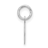 10k White Gold Initial C Pendant, Script Letter Charm with Polished Finish