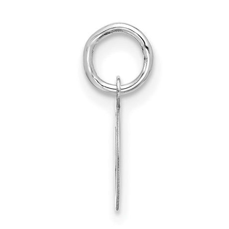 10k White Gold Initial C Pendant, Script Letter Charm with Polished Finish