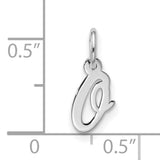 10k White Gold Initial C Pendant, Script Letter Charm with Polished Finish