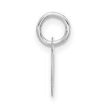 Small Script Initial Q Charm Pendant in Real 10k White Gold