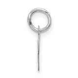 Small Script Initial U Charm Pendant in Real 10k White Gold