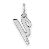 Small Script Initial Y Charm Pendant in Real 10k White Gold