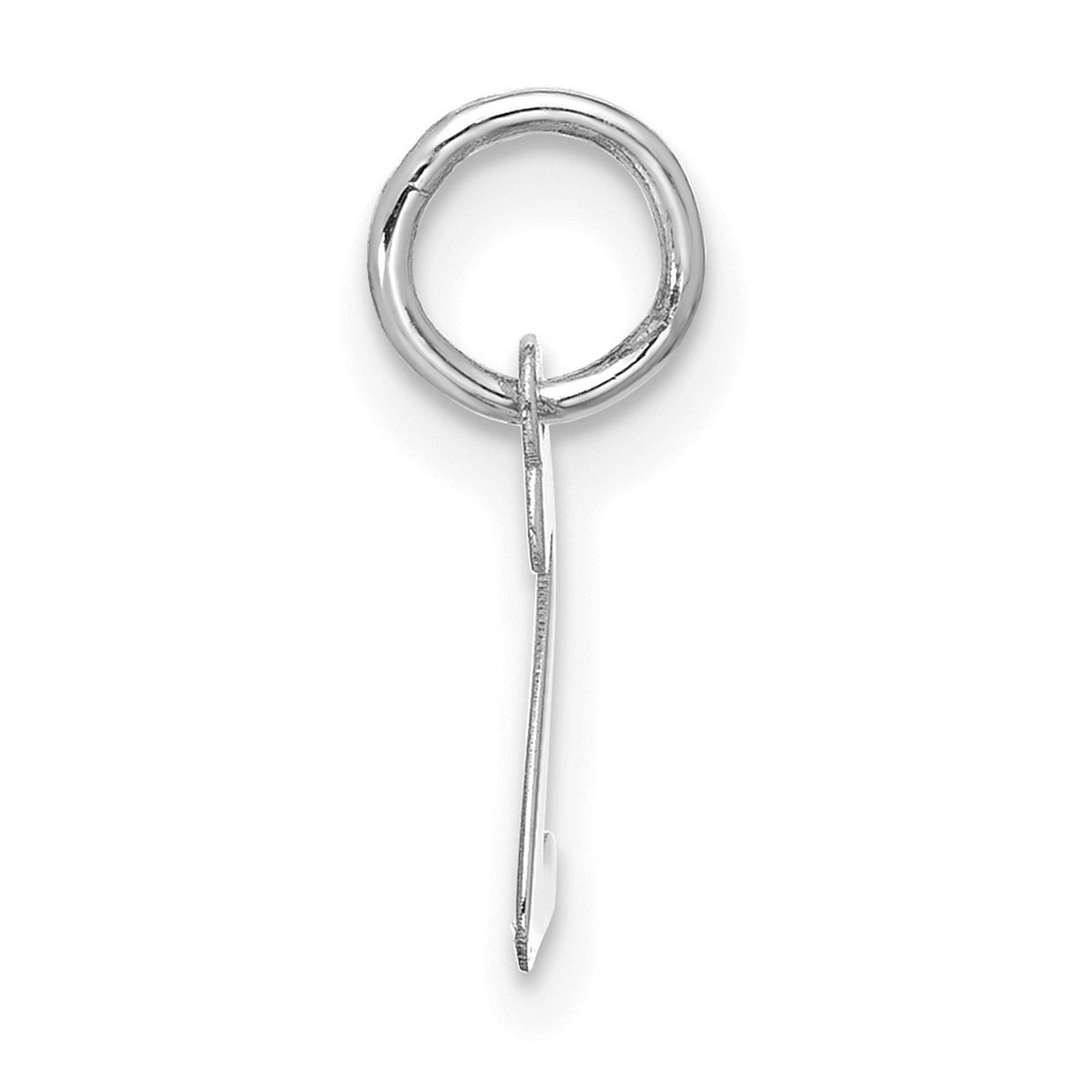 Small Script Initial Z Charm Pendant in Real 10k White Gold