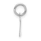 Small Script Initial Z Charm Pendant in Real 10k White Gold