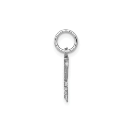 10k White Gold Butterfly Pendant with Openwork and Textured Detailing