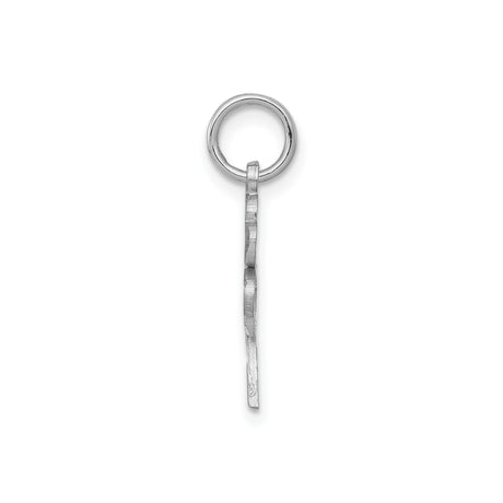 10k White Gold Four Leaf Clover Pendant with Heart Shaped Leaves, Irish Luck Charm for Women