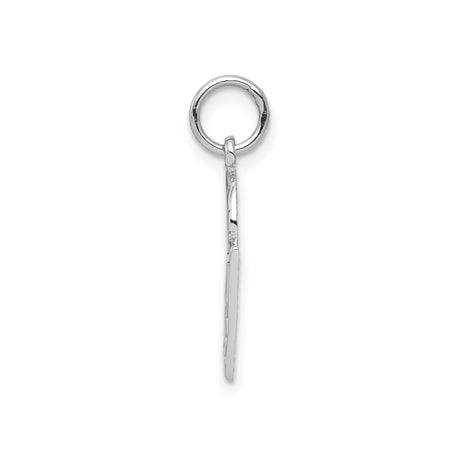 10k White Gold Basketball Net Pendant, Unisex Sports Charm with Hoop Design