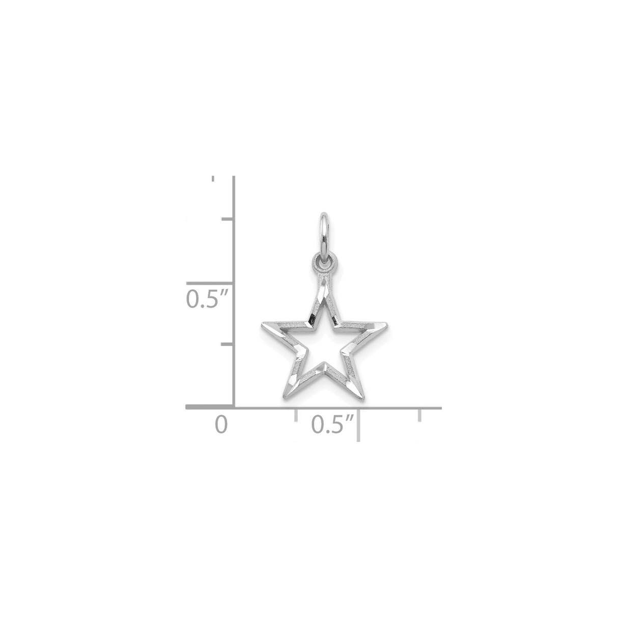 10k White Gold Star Pendant, Minimalist Openwork Geometric Celestial Design for Women or Unisex Wear