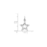 10k White Gold Star Pendant, Minimalist Openwork Geometric Celestial Design for Women or Unisex Wear