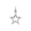 10k White Gold Star Pendant, Minimalist Openwork Geometric Celestial Design for Women or Unisex Wear