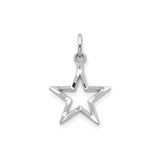 10k White Gold Star Pendant, Minimalist Openwork Geometric Celestial Design for Women or Unisex Wear
