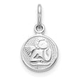 Angel Charm Pendant in Real 10k White Gold