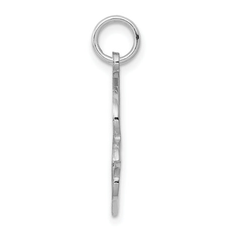 10k White Gold Dove Pendant, Open Outline Christian Symbol of Peace and Holy Spirit for Women