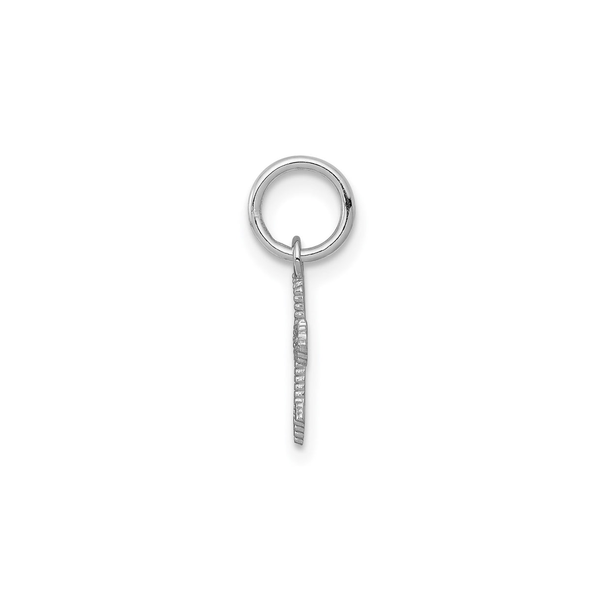 10k White Gold Cross Pendant with Textured Design, Minimalist Religious Charm for Men and Women