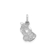 10k White Gold Praying Hands Pendant, Religious Christian Jewelry for Men and Women