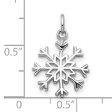 10k White Gold Snowflake Pendant with Geometric Winter Design for Women
