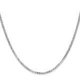 10K White Gold 2.2 mm Curb Chain Necklace, Polished