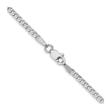10K White Gold 2.2 mm Curb Chain Necklace, Polished alternate angle