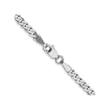 10K White Gold 2.9 mm Curb Chain Necklace, Polished alternate angle