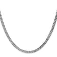 10K White Gold 3.9 mm Curb Chain Necklace, Polished