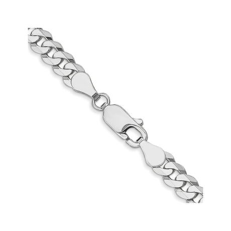 10K White Gold 4.75 mm Curb Chain Necklace, Polished alternate angle