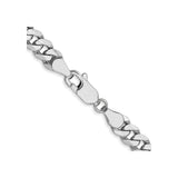 10K White Gold 5.75 mm Curb Chain Necklace, Polished alternate angle