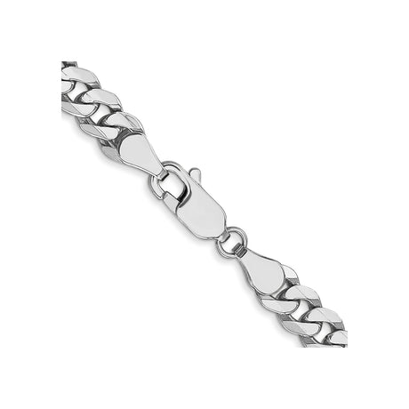 10K White Gold 5.75 mm Curb Chain Necklace, Polished alternate angle