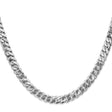 10K White Gold 6.25 mm Curb Chain Necklace, Polished