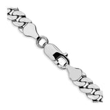 10K White Gold 6.25 mm Curb Chain Necklace, Polished alternate angle