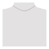 10K White Gold 0.8 mm Rope Chain Necklace, Polished detail view