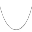 10K White Gold 2 mm Rope Chain Necklace, Polished