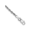 10K White Gold 2.25 mm Rope Chain Anklet, Polished