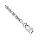 10K White Gold 2.75 mm Rope Chain Bracelet, Polished