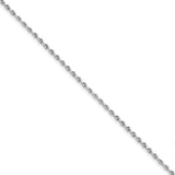 10K White Gold 2.75 mm Rope Chain Bracelet, Polished shown for scale