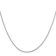 10K White Gold 0.9 mm Polished Chain Necklace, Solid
