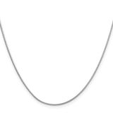 10K White Gold 0.9 mm Polished Chain Necklace, Solid