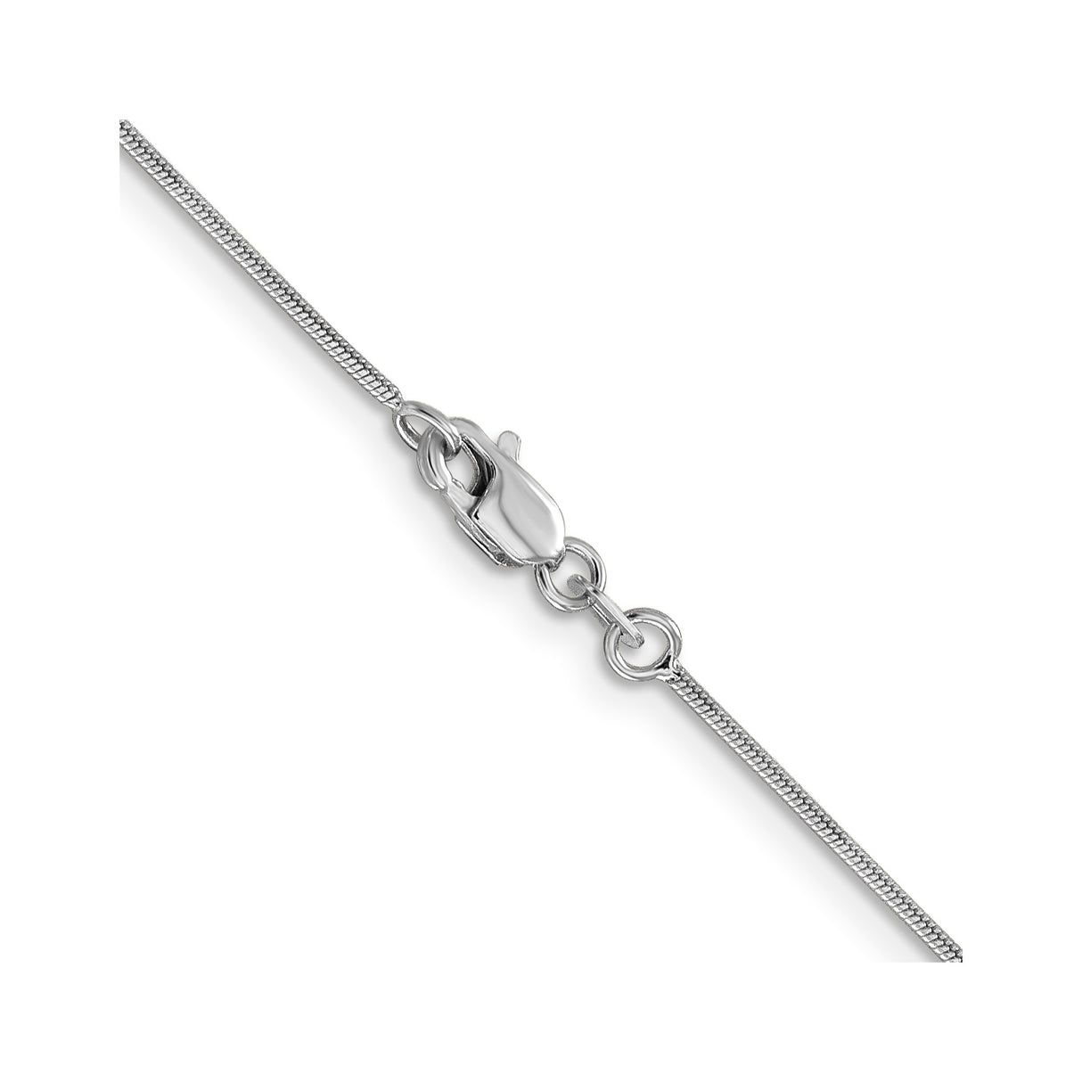 10K White Gold 0.9 mm Polished Chain Necklace, Solid alternate angle