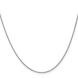 10K White Gold 0.85 mm Polished Chain Necklace, Solid