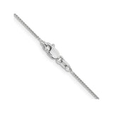 10K White Gold 0.85 mm Polished Chain Necklace, Solid alternate angle