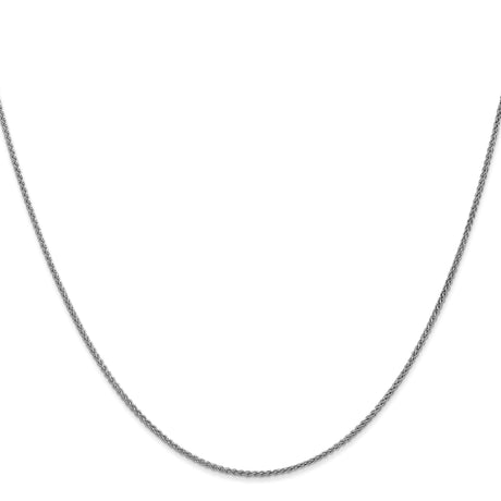 10K White Gold 1.25 mm Polished Chain Necklace, Solid